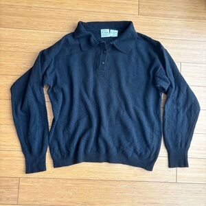 Miss Selfridge Black Collared Knit Sweater